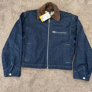 H & M Divided denim jacket .  NWT. Labeled XXS. But oversized. PTP 20”